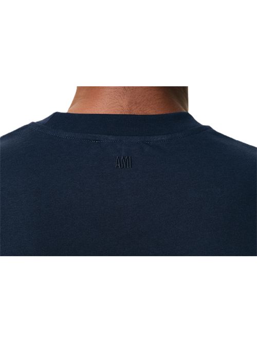 Ami de Coeur t-shirt organic cotton jersey blu Ami Paris | BFUTS035.724430 NIGHT BLUE